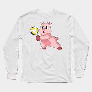 Pig Volleyball player Volleyball Sports Long Sleeve T-Shirt